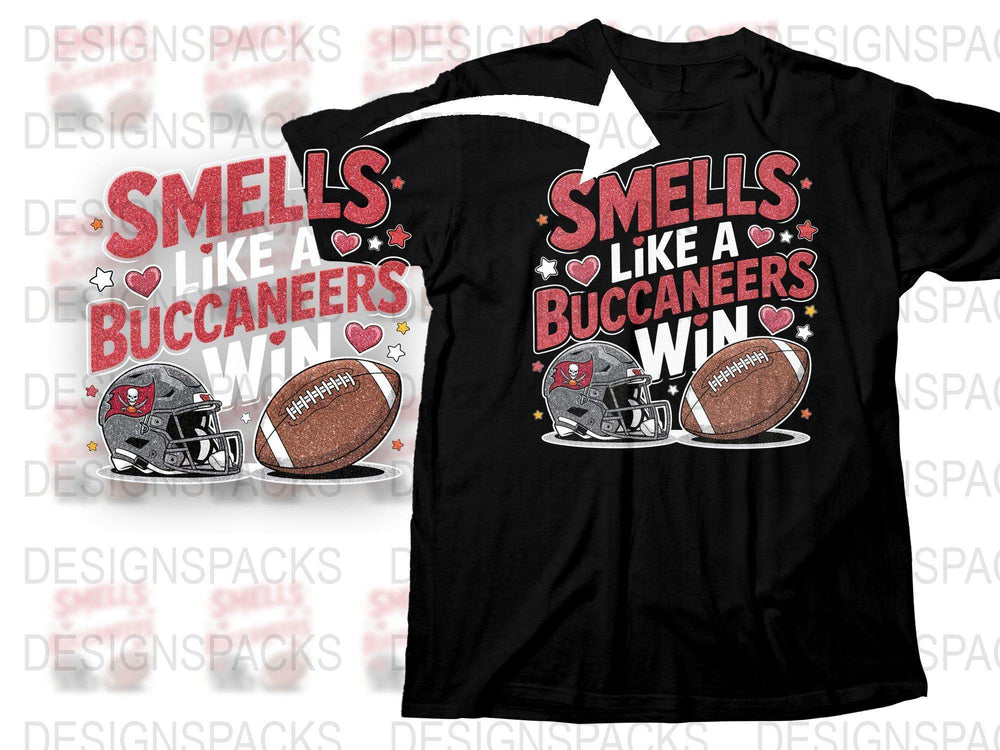 Smells Like a Buccaneers Win T-Shirt, Football Fan Game Day Apparel, Sports Team Graphic Tee, Tailgate Clothing, NFL Season Shirt