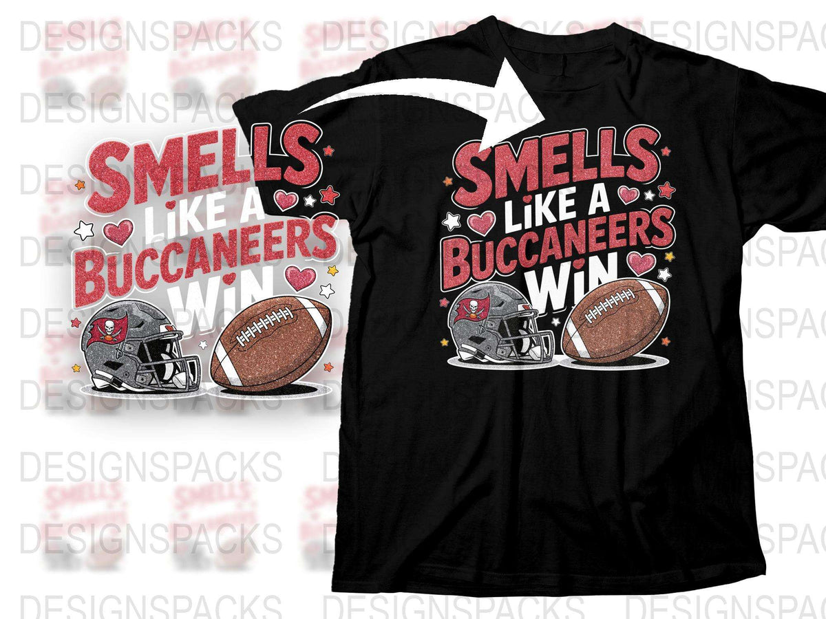Smells Like a Buccaneers Win T-Shirt, Football Fan Game Day Apparel, Sports Team Graphic Tee, Tailgate Clothing, NFL Season Shirt