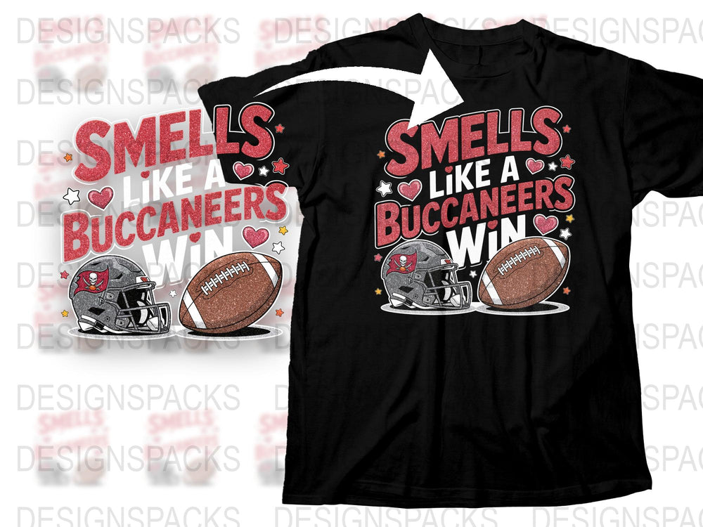 Smells Like a Buccaneers Win T-Shirt, Football Fan Game Day Apparel, Sports Team Graphic Tee, Tailgate Clothing, NFL Season Shirt