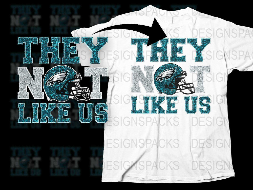 Philadelphia Eagles Inspired T-Shirt, They Not Like Us, Distressed Text Design, Sports Fan Apparel, Football Team Support Shirt