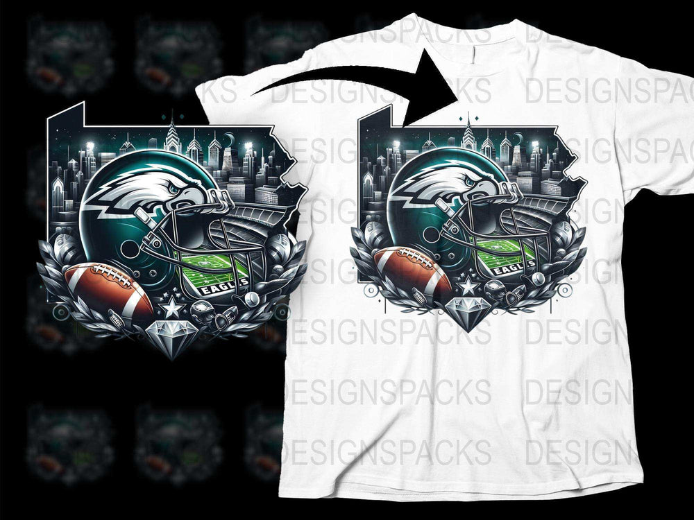 Philadelphia Eagles Inspired Football Graphic T-Shirt, Sports Fan Apparel, Casual Athletic Tee
