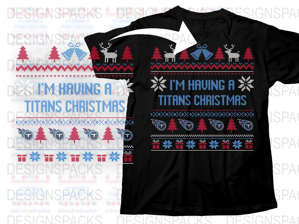 Titans Christmas T-Shirt, Festive Holiday Graphic Tee, Winter Apparel, Sports Fan Gift