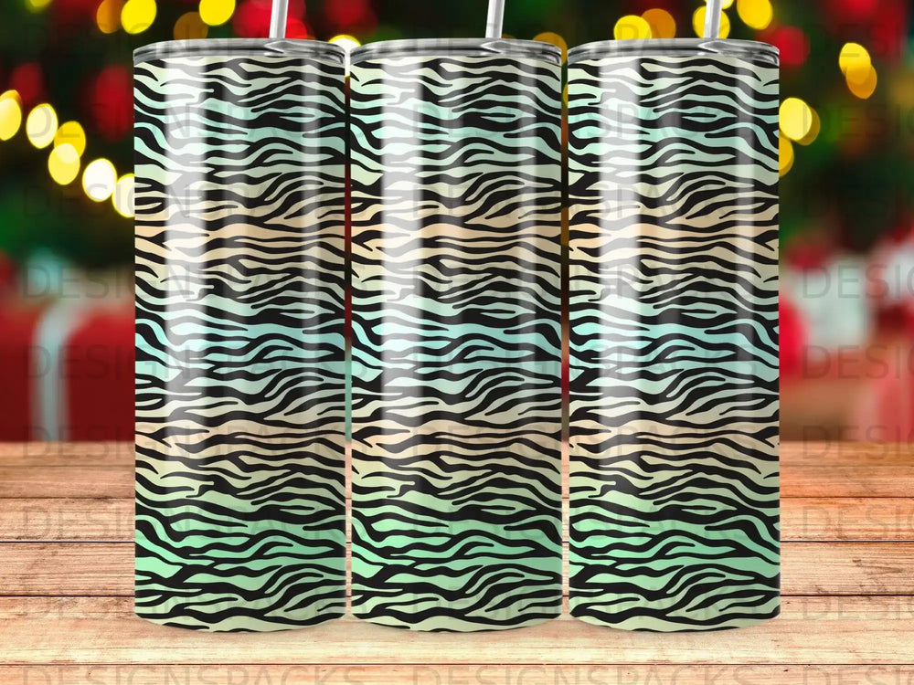 Teal Peach Vibrant Zebra Stripe Tumbler product type