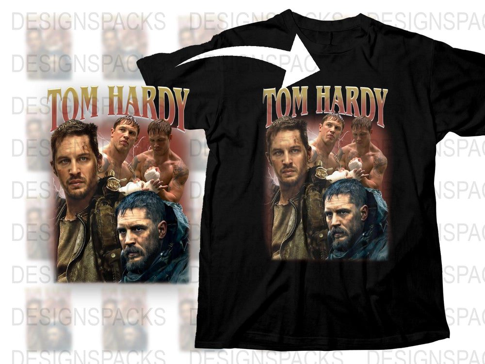 Tom Hardy Inspired Graphic T-Shirt, Movie Collage Design, Men's Fashion Tee, Unique Actor Print Shirt