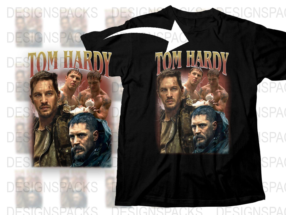 Tom Hardy Inspired Graphic T-Shirt, Movie Collage Design, Men's Fashion Tee, Unique Actor Print Shirt