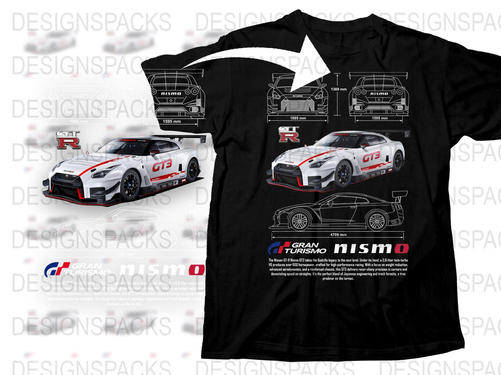 Nissan GT-R Nismo Racing T-Shirt, Gran Turismo Inspired Car Tee, Motorsport Graphic Shirt for Gamers and Car Enthusiasts