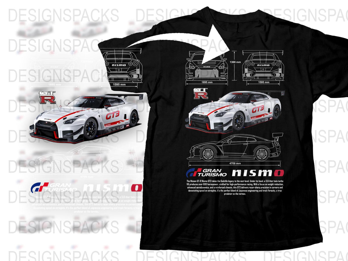 Nissan GT-R Nismo Racing T-Shirt, Gran Turismo Inspired Car Tee, Motorsport Graphic Shirt for Gamers and Car Enthusiasts