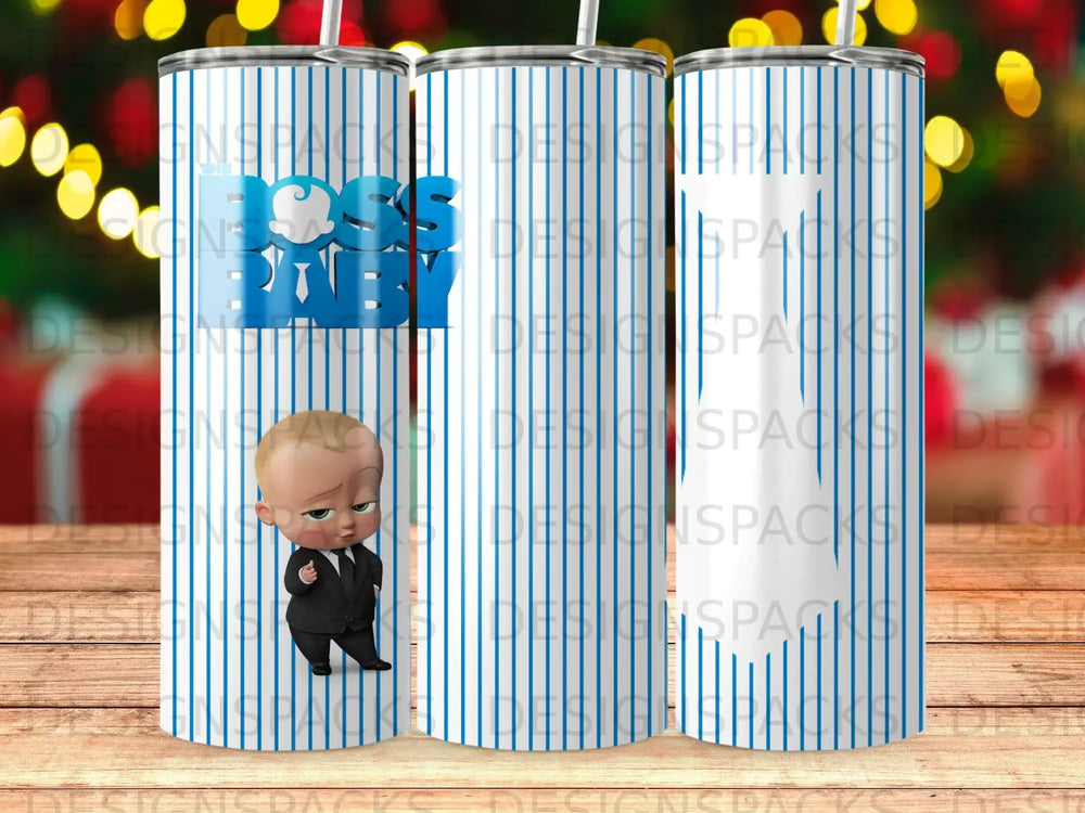 Boss Baby Blue Stripes White Tie Tumbler product type