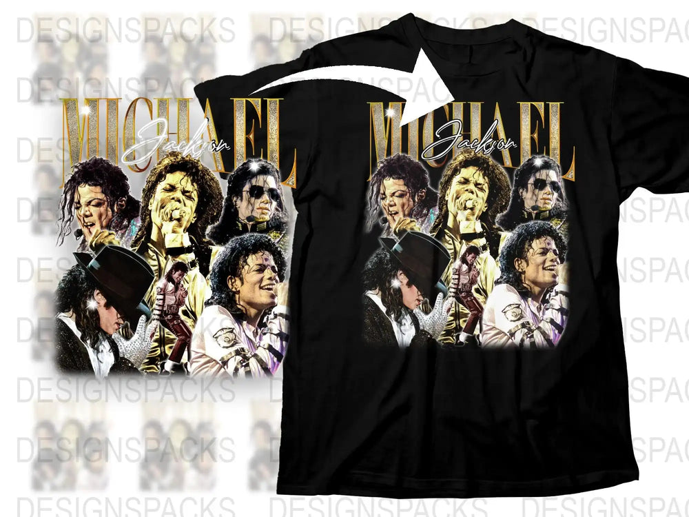 Michael Jackson Vintage T-Shirt, Retro Pop Music Tee, Iconic Singer Graphic Print, Unisex Black Cotton Shirt