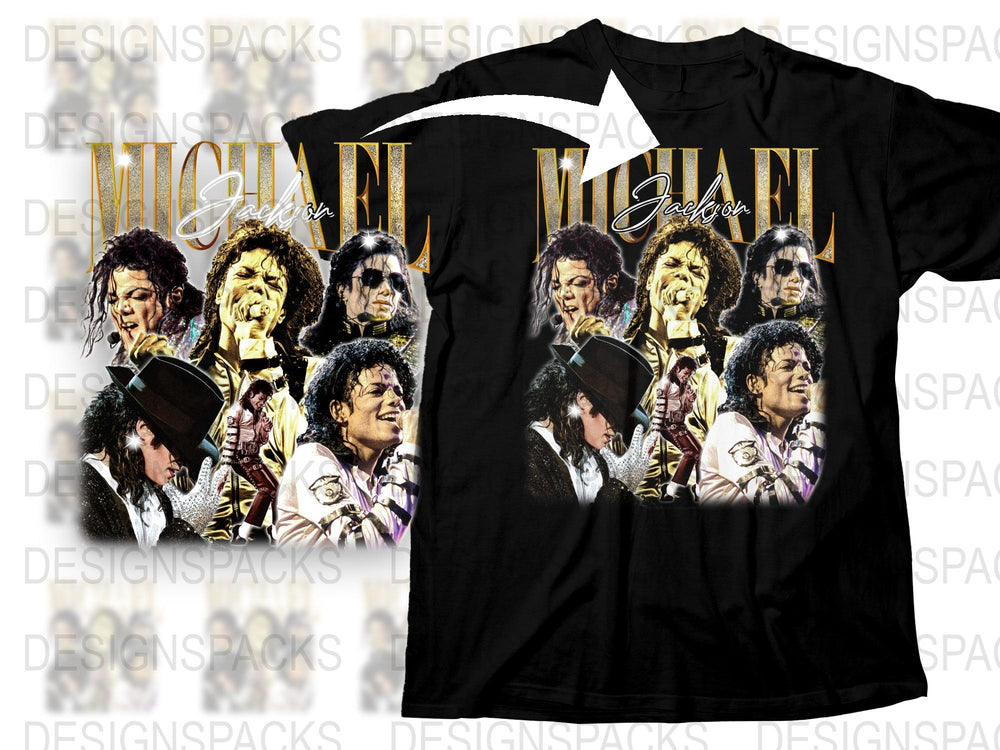 Michael Jackson Vintage T-Shirt, Retro Pop Music Tee, Iconic Singer Graphic Print, Unisex Black Cotton Shirt
