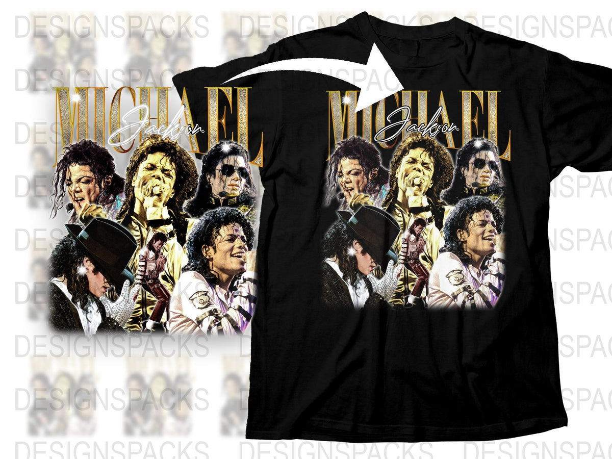 Michael Jackson Vintage T-Shirt, Retro Pop Music Tee, Iconic Singer Graphic Print, Unisex Black Cotton Shirt