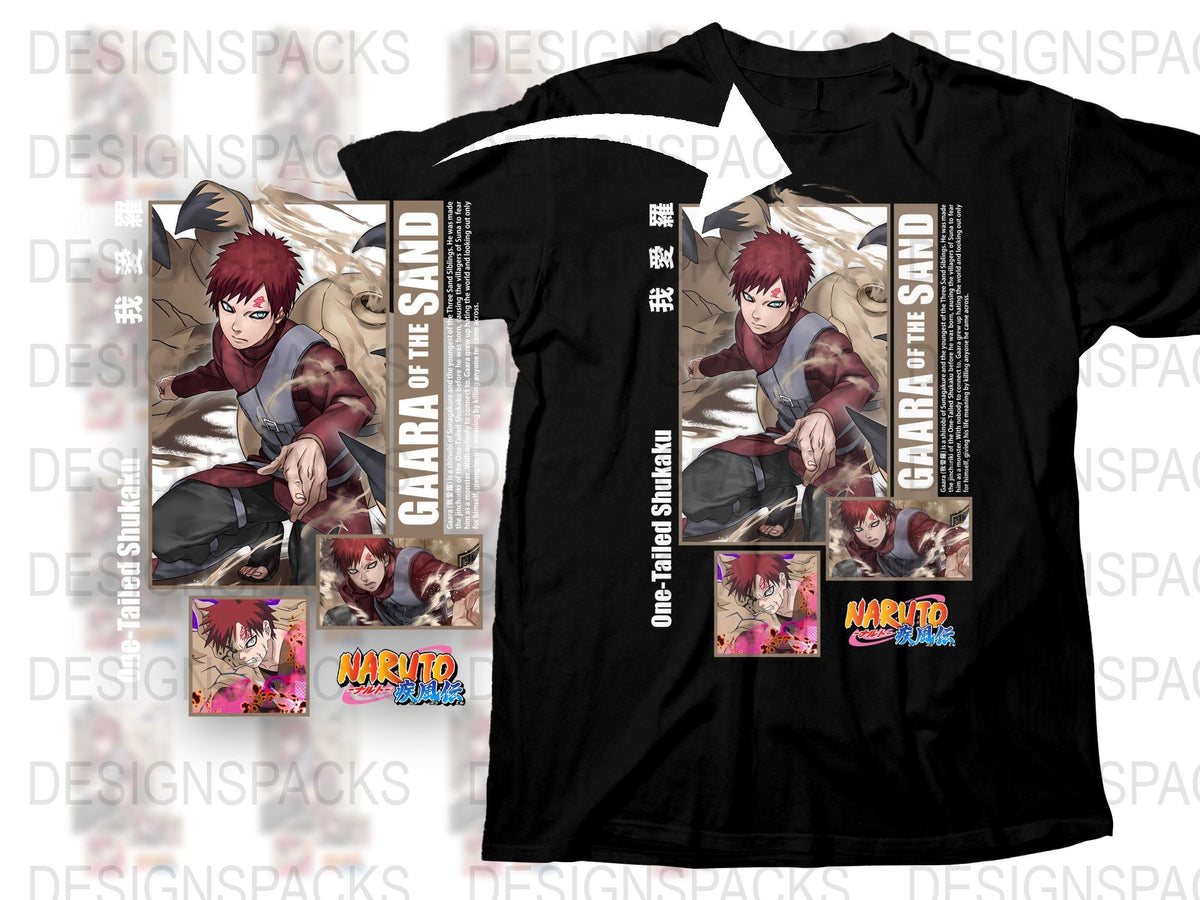Naruto Anime T-Shirt, Gaara of the Sand Graphic Tee, Unisex Manga Shirt, Gift for Fans