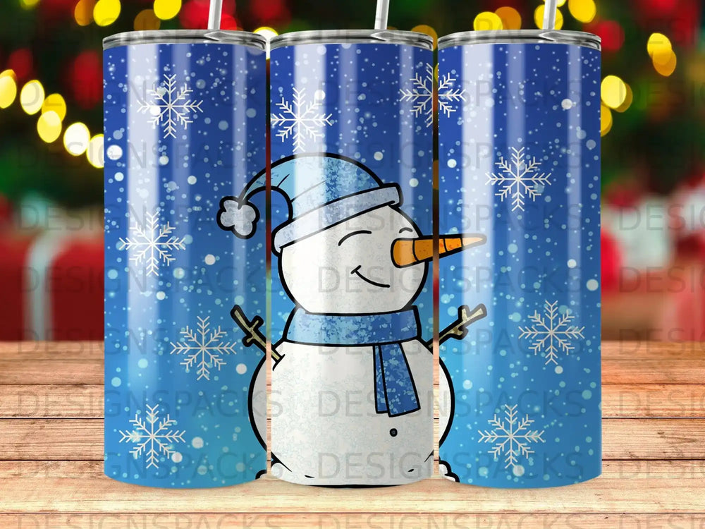 Smiling Snowman Blue Hat Scarf Snowflakes product type
