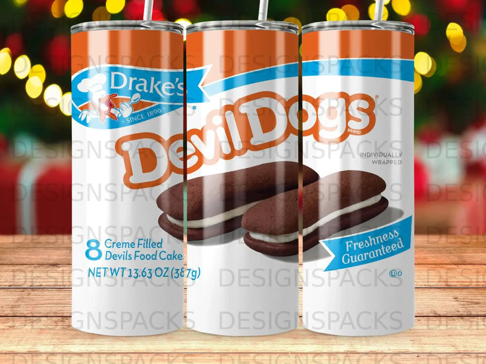 Drake's Devil Dogs: 8 creme filled cakes, individually wrapped, net wt 13.63 oz.