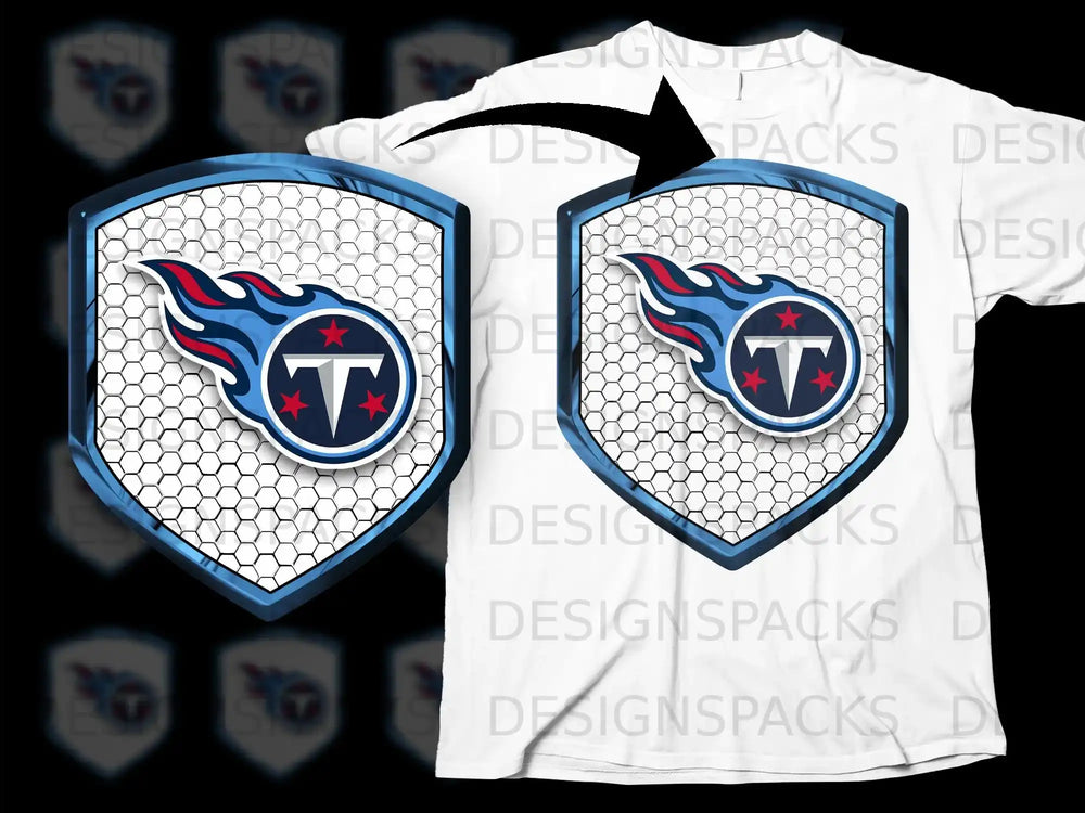 Bold Sporty Tennessee Shield Design T-Shirt