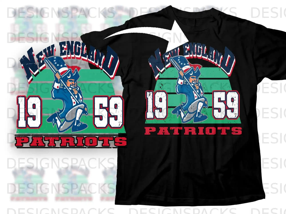 New England 1959 Patriots Graphic Tee Shirt