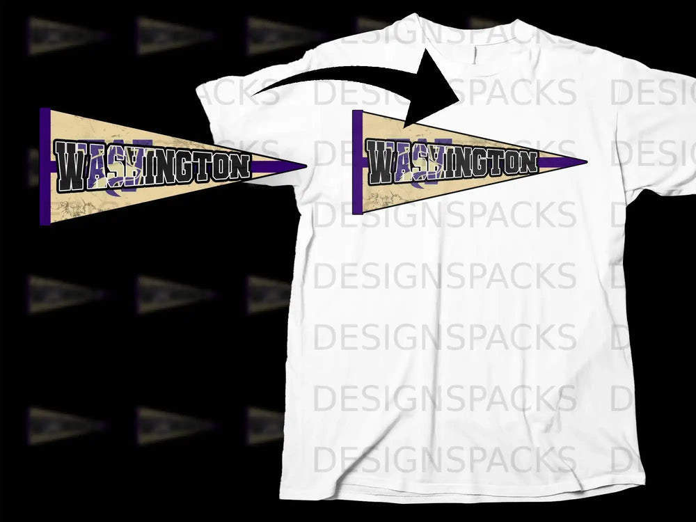 Washington Pennant Design Shirt for Sports Fans