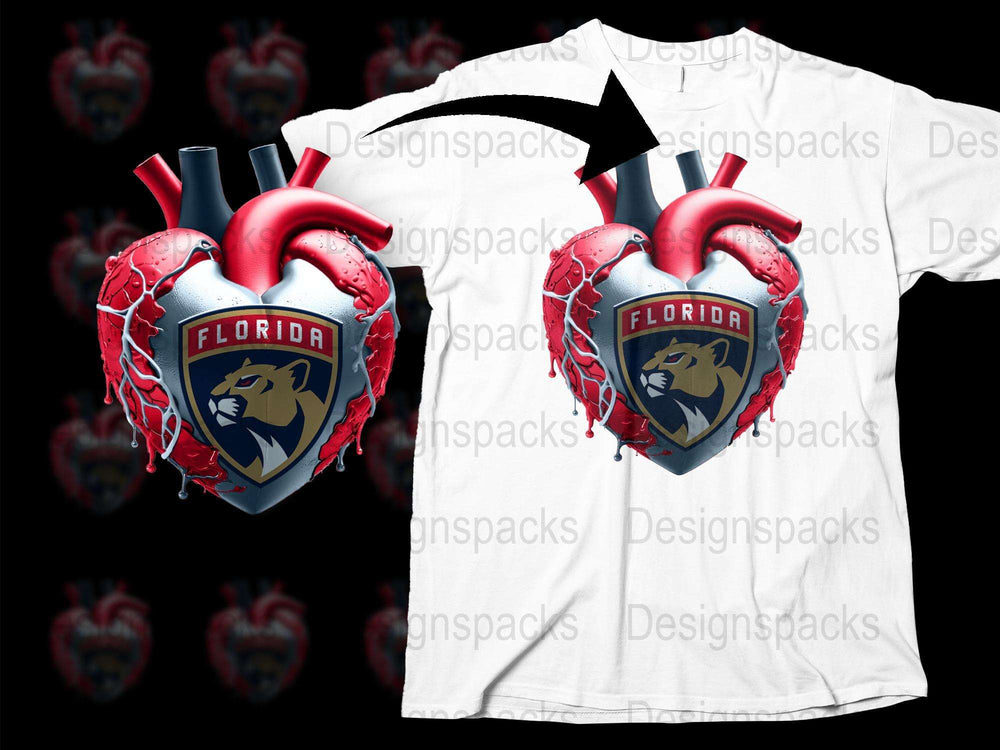 Florida Panthers Heart Design T-Shirt, NHL Team Graphic Tee, Sports Fan Apparel, Unique Hockey Clothing Gift