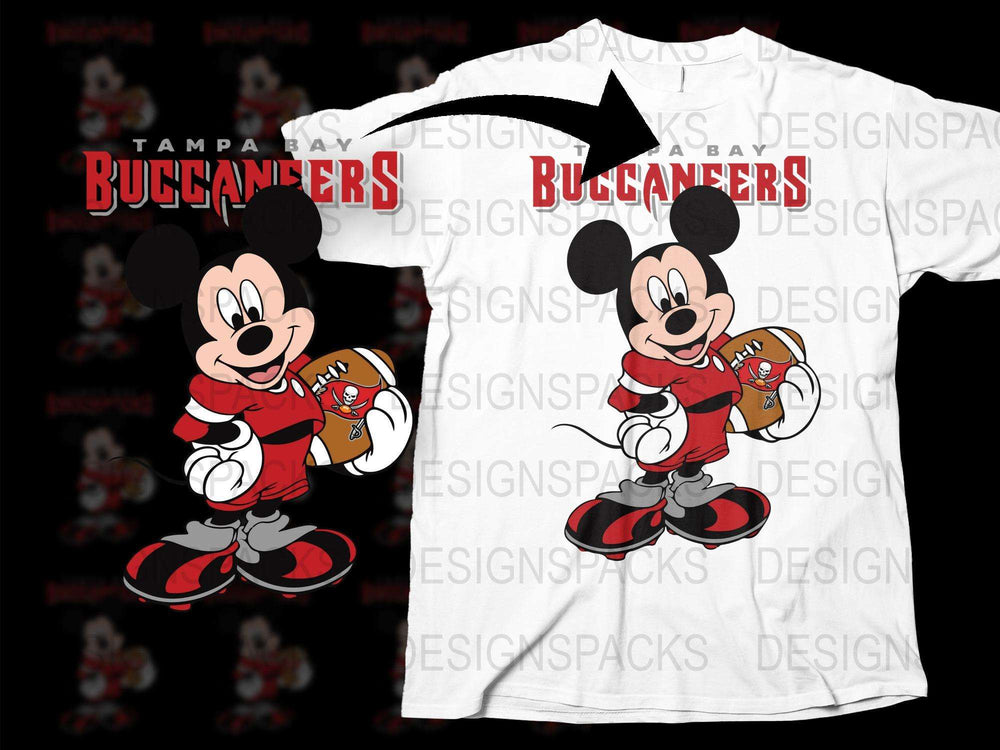 Tampa Bay Buccaneers Mickey Mouse T-Shirt, Unisex Football Graphic Tee, Sports Fan Gift