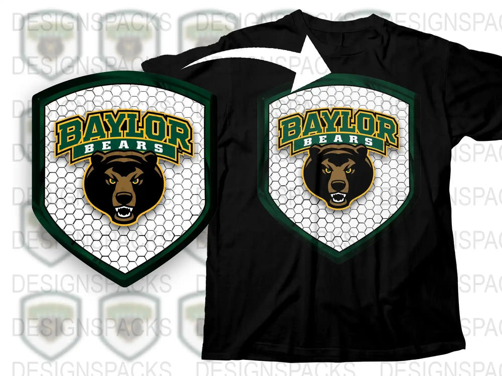 Baylor Bears Logo T-Shirt, College Sports Team Merchandise, Green Black Graphic Tee