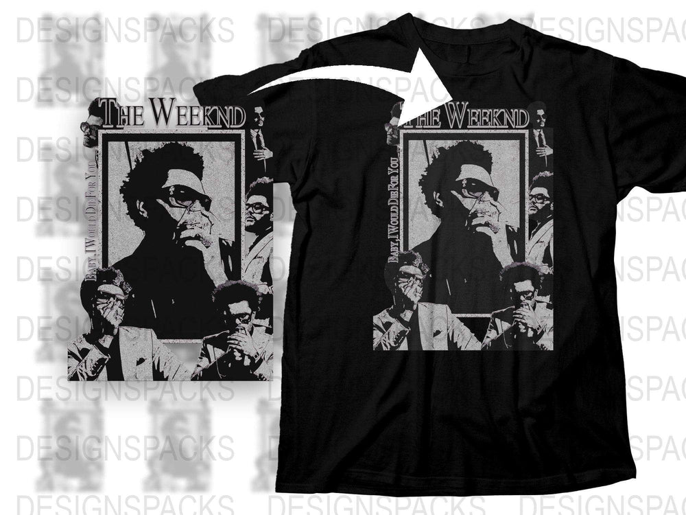 Vintage Style Graphic Tee, Black T-Shirt with Iconic Singer Portrait, Unisex Fashion Top