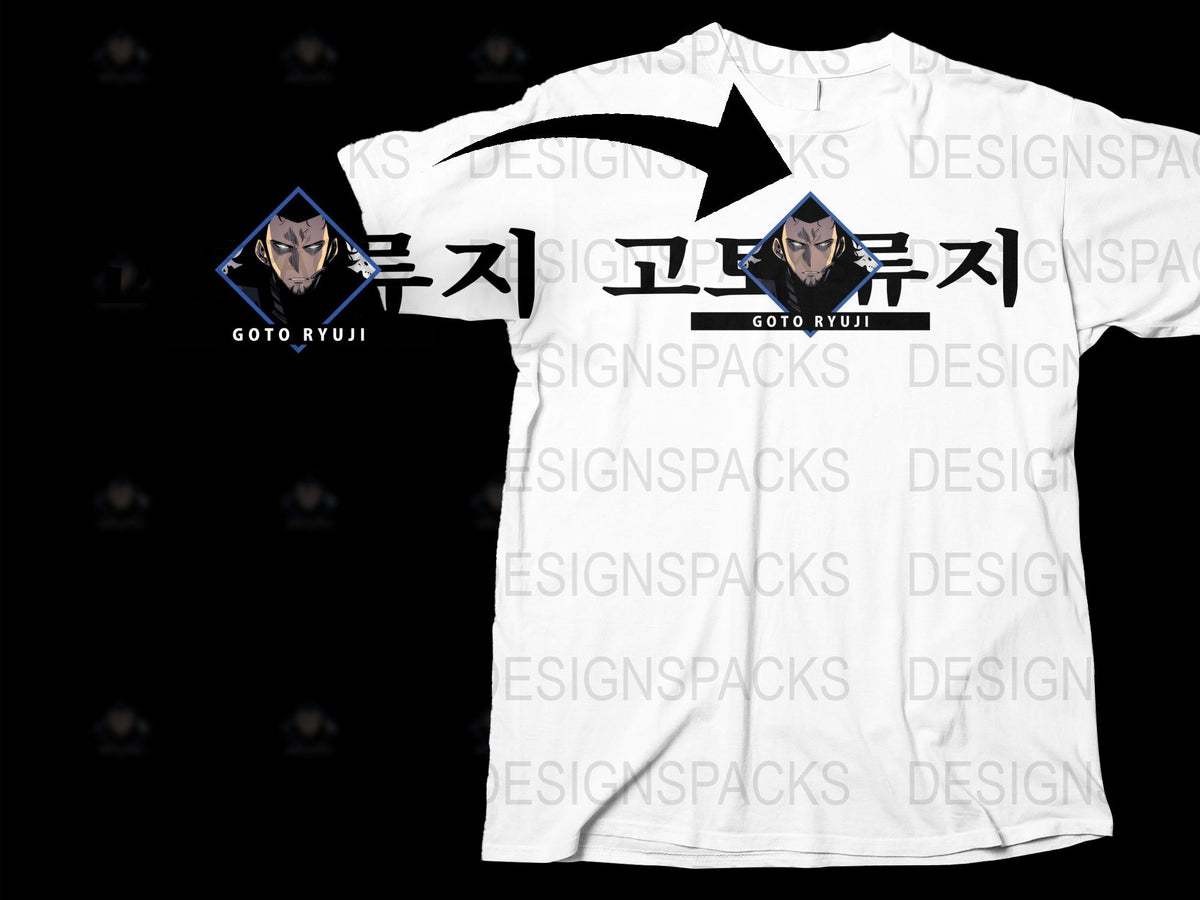 Goto Ryuji Anime Graphic T-Shirt, Unisex Manga Character Tee, Black and White Stylish Casual Wear