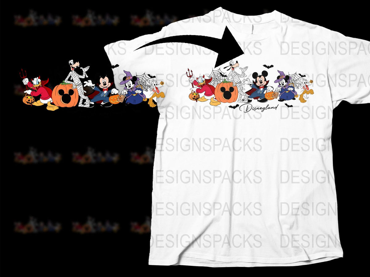 Disney Character T-Shirt, Mickey Mouse and Friends, Unisex White Tee, Cartoon Graphic, Disneyland Apparel