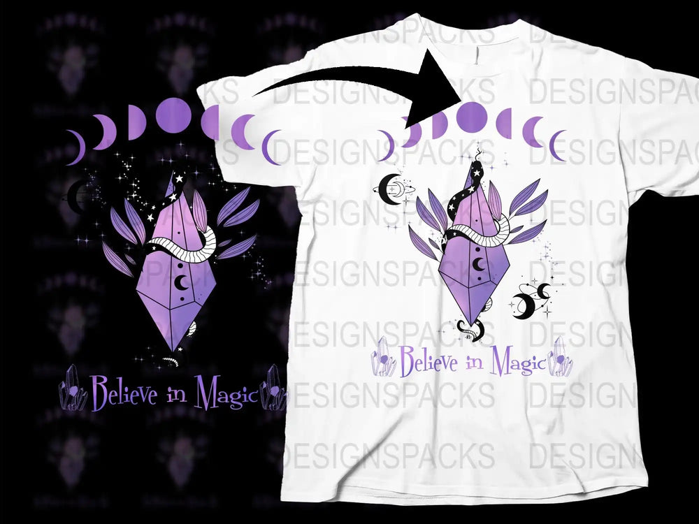 Believe in Magic Unicorn T-Shirt, Mystical Purple Graphic Tee, Fantasy Animal Design, Magical Clothing for All Ages