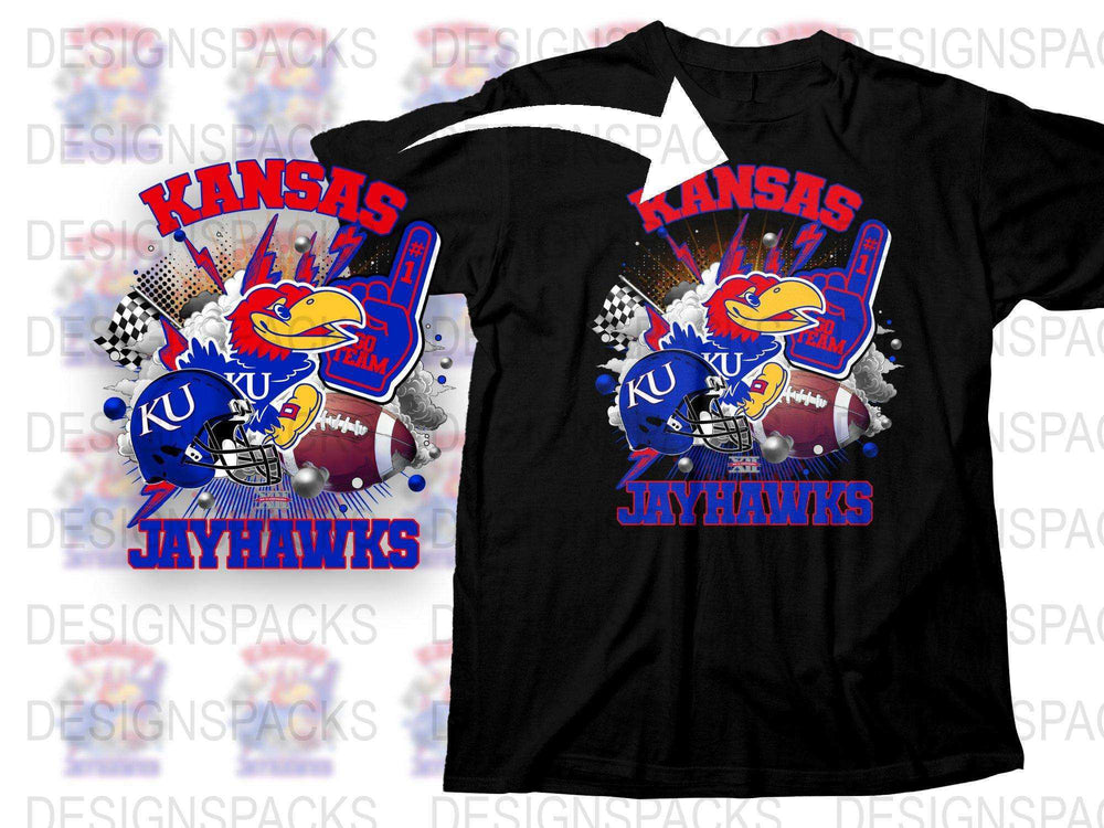 Kansas Jayhawks T-Shirt, KU College Football Graphic Tee, Sports Fan Apparel, Casual Unisex Shirt