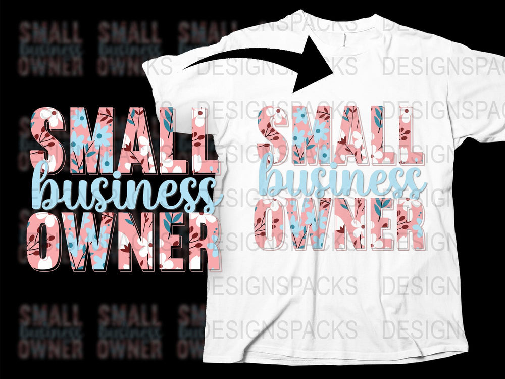 Small Business Owner T-Shirt, Fun Entrepreneur Graphic Tee, Trendy Pink Blue Text Design, Unisex Cotton Shirt