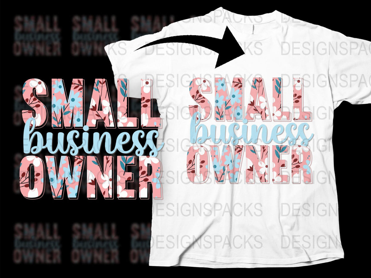 Small Business Owner T-Shirt, Fun Entrepreneur Graphic Tee, Trendy Pink Blue Text Design, Unisex Cotton Shirt
