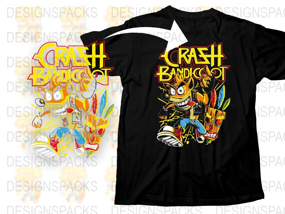 Crash Bandicoot T-Shirt, Classic Video Game Graphic Tee, Retro Gamer Fashion, Colorful Unisex Shirt