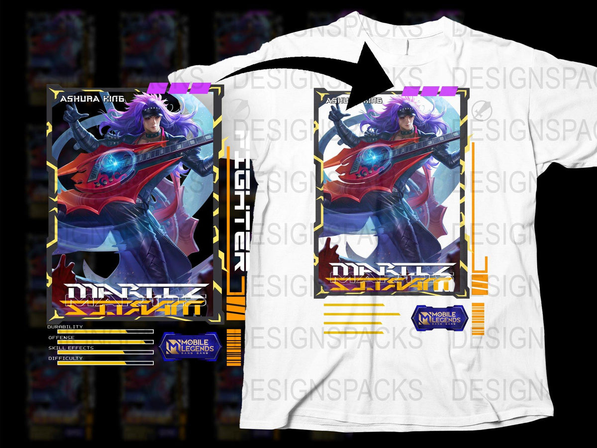 Mobile Legends Ashura Hime T-Shirt, Gaming Apparel, Unisex Graphic Tee, Anime Style Shirt, Colorful Design