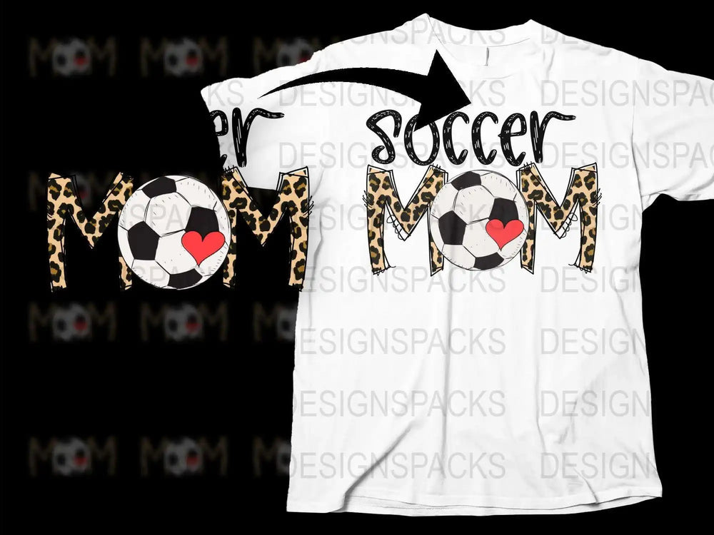 Soccer Mom T-Shirt, Leopard Print, Sports Fan Shirt, Gift for Mothers, Stylish Women's Soccer Apparel, Casual Wear