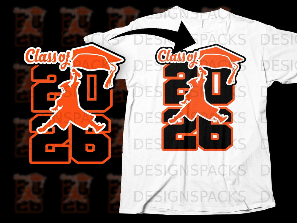 Graduation design with "Class of 2026" and a graduate figure.