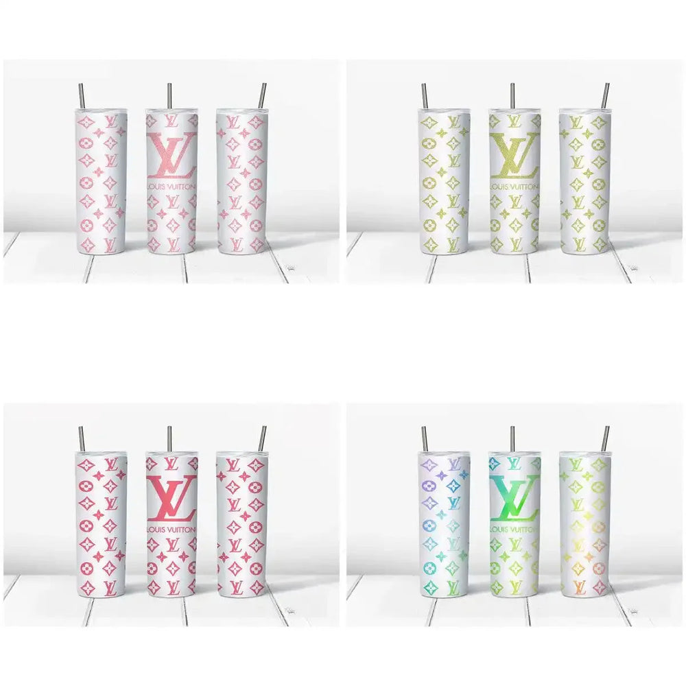 4 Colorful Luxury Brand Tumbler Wrap Designs Bundle JPG
