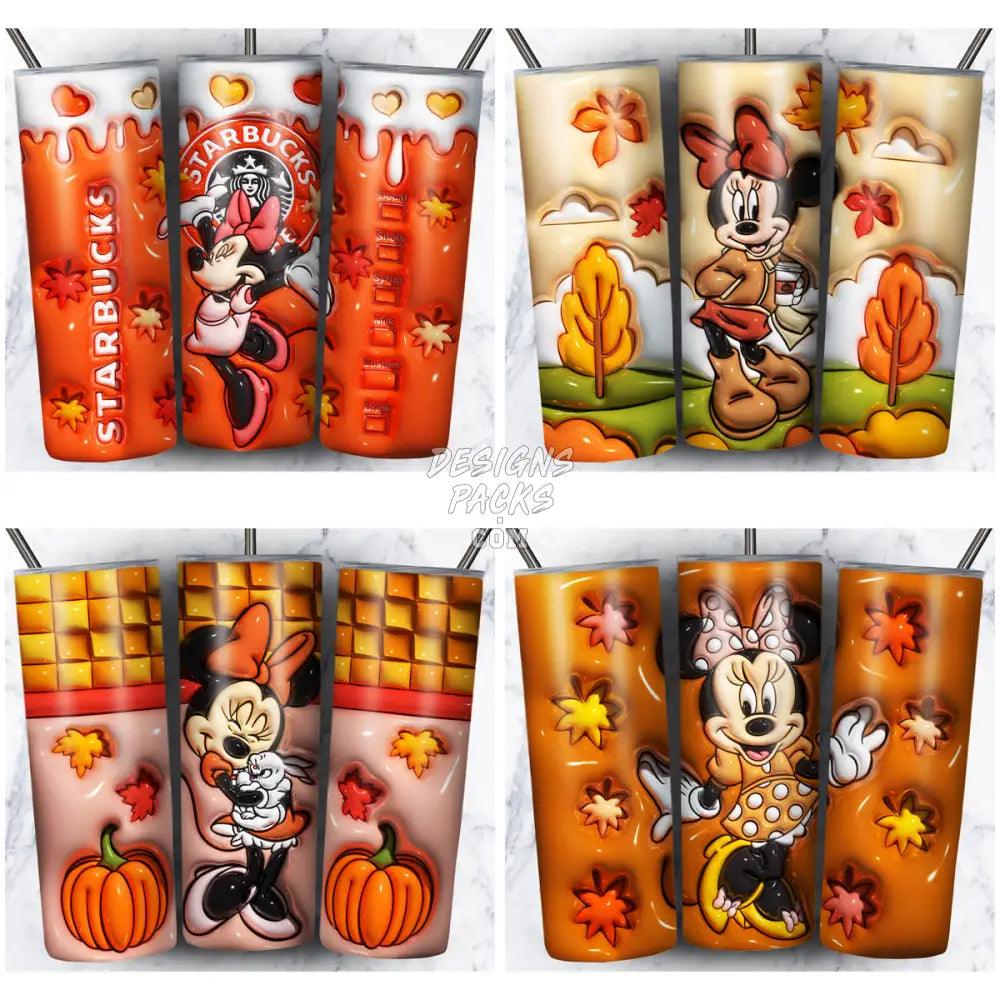 4 Minnie Mouse Autumn Tumbler Wrap Bundle Jpg