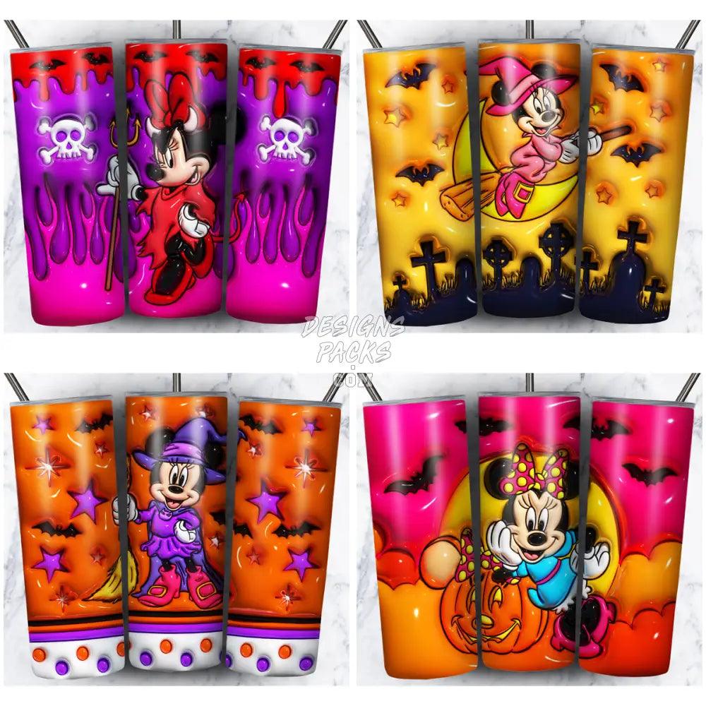 4 Minnie Mouse Halloween 3D Tumbler Wrap Bundle Jpg