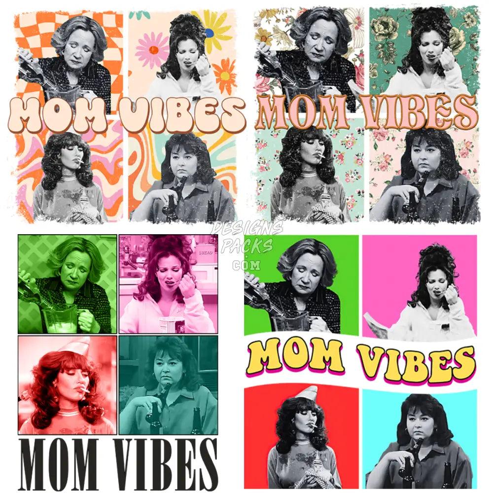 4 Mother’s Day Mom Vibes Designs Bundle Png