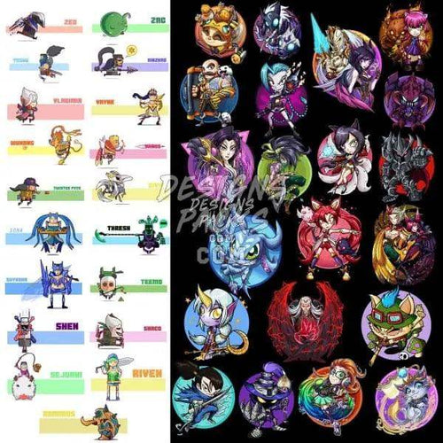 Print-ready DTF/DTG character designs bundle with vibrant anime-style art for t-shirts and tumblers