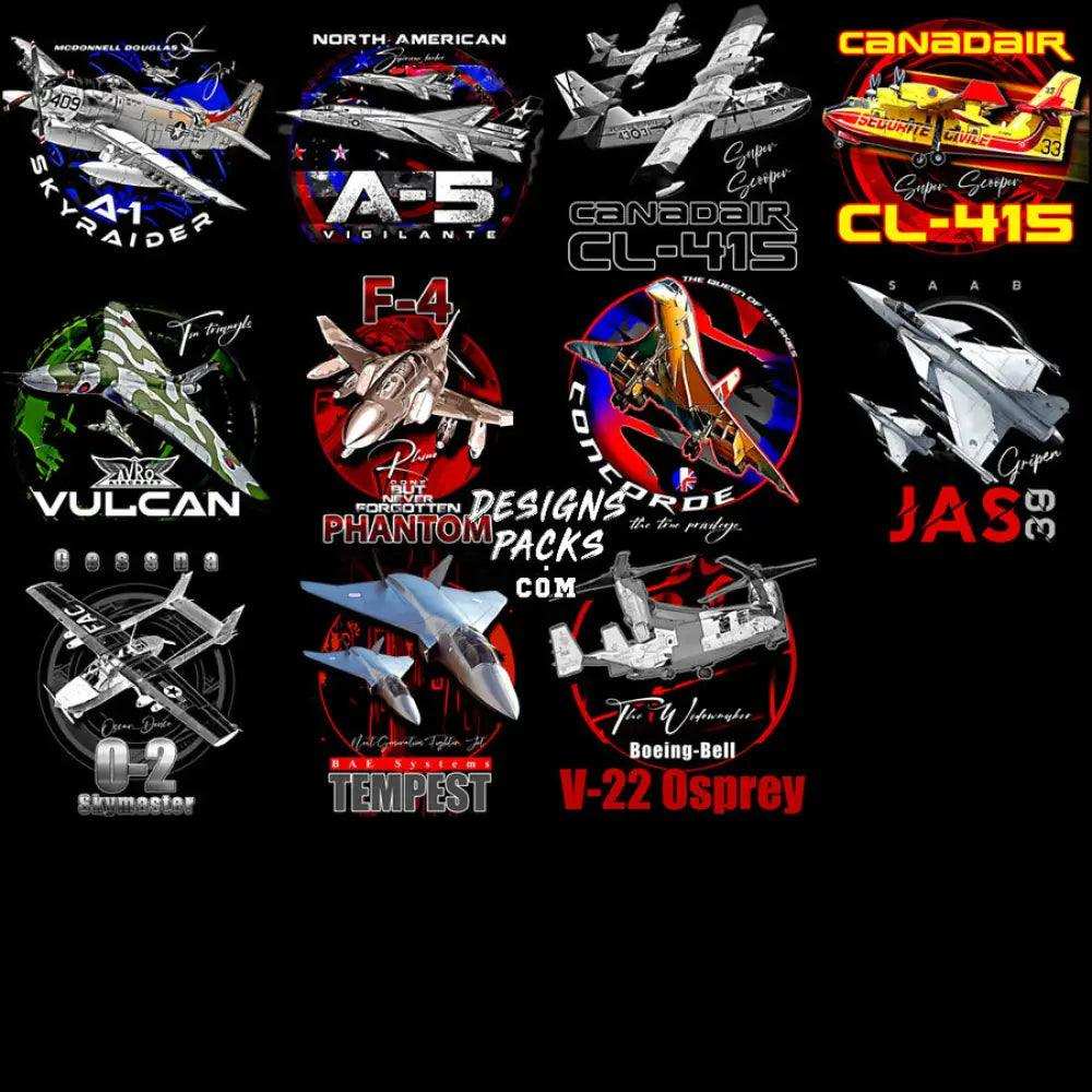 40 Best Aircrafts Airplane V1 Military Designs Bundle Png