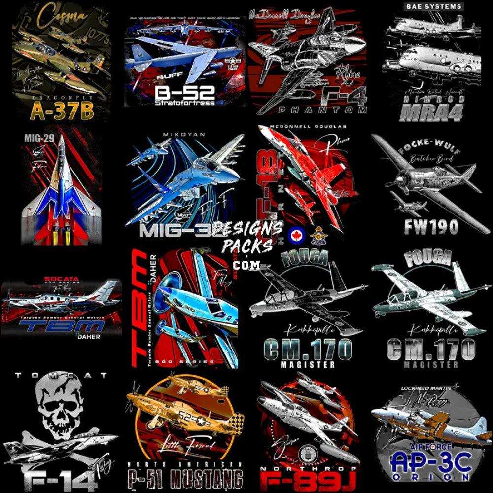 40 Best Aircrafts Airplane V2 Military Designs Bundle Png
