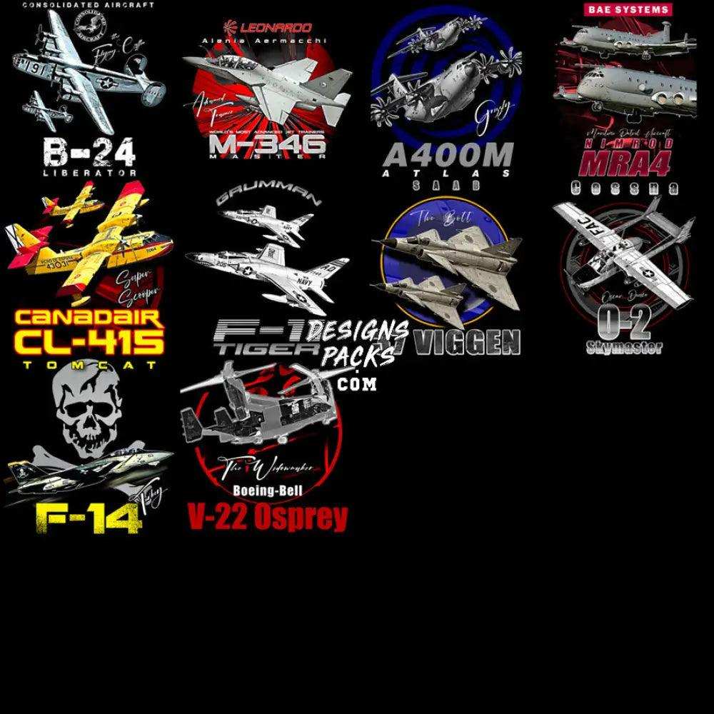 40 Best Aircrafts Airplane V2 Military Designs Bundle Png