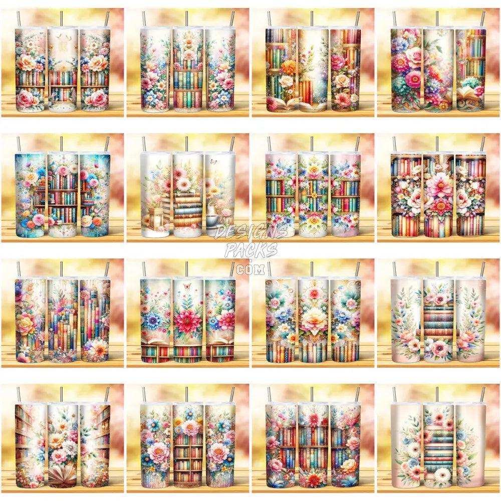 40 Books Floral Tumbler Wrap Bundle Jpg