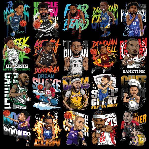 40 Cartoon Basketball Players Designs Bundle PNG DESIGNSPACKS