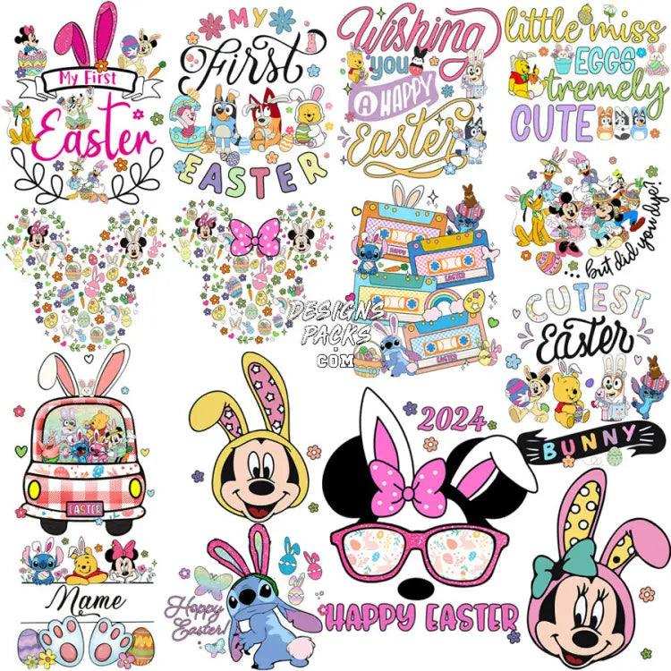 40 Cartoon Easter Day Mixed Designs Bundle Png