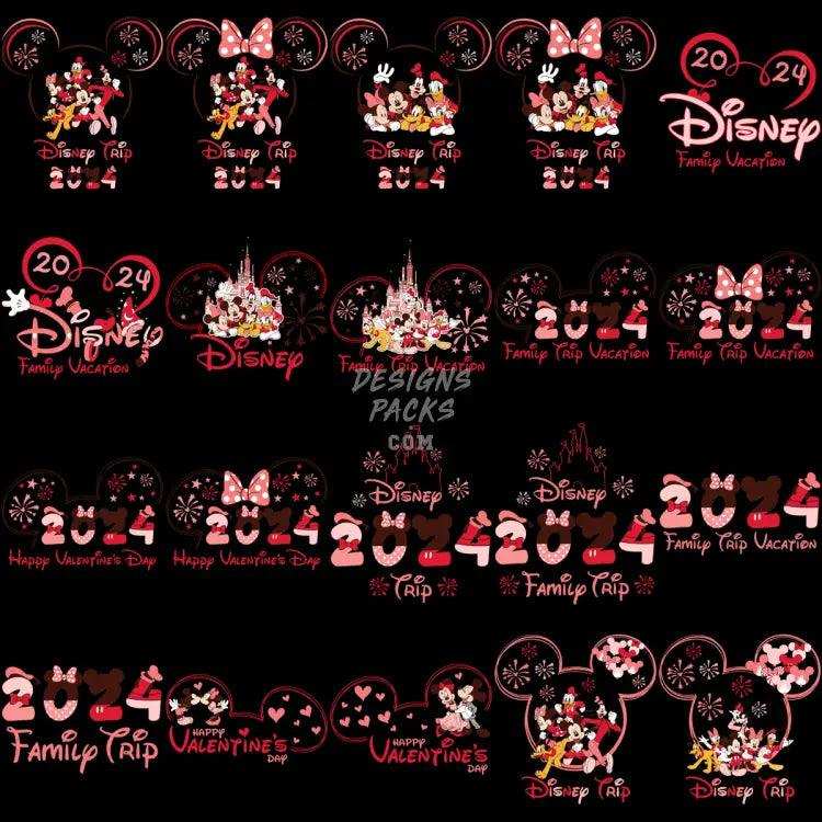 40 Cartoon Family Trip 2024 Valentine’s Day Designs Bundle Svg Png