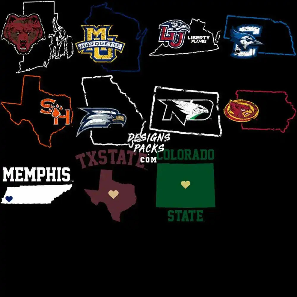 40 College University Map Usa States Designs Bundle Png