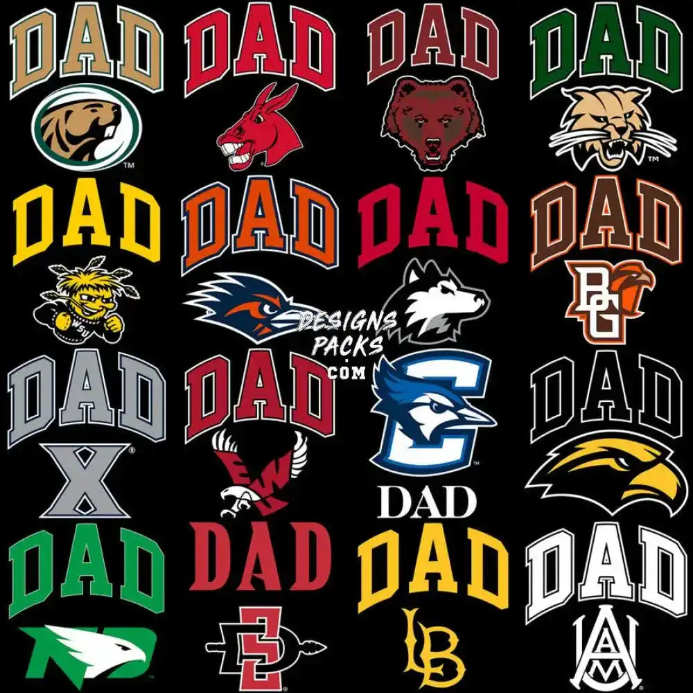 40 Dad College University Usa States Father’s Day Designs Bundle Png