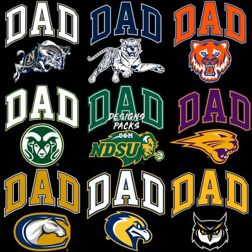 40 Dad College University Usa States Father’s Day Designs Bundle Png